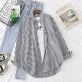 Blouses Shirts Tunic Womens Tops 2020 Womenswear Long Sleeve Clothing Button Up Down Striped 2020 New Pink Gray