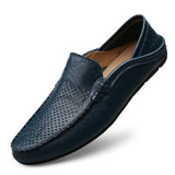 Mens Shoes Casual Luxury Brand Summer Men Loafers Genuine Leather Moccasins Light Breathable Slip on Boat Shoes