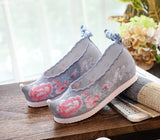 Breakj Shoes Hanfu Shoes Ancient Style Female Embroidered Cloth Shoes Inside The Raised Head Ancient Costume Shoes Cloth Shoes