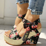 2020 Fashion INS Hot Lace Leisure Women Wedges Heeled Women Shoes Summer Sandals Party Platform High Heels Shoes