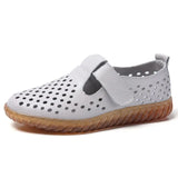 Women's Mother Female Genuine Leather White Shoes Sandals Loafers Moccasins Hook Loop Outdoor Cool Beach Summer