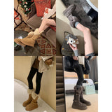 Breakj With Thick-Sleet Hair Edge To Keep Warm Cotton Shoes In The Long-Singed Snow Boots Women Winter