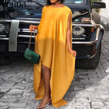 Women Party Dress Vintage Asymmetrical Maxi Long Dress 2022 VONDA Beach Holiday Summer Sundress Casual