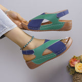 Breakj Sandals Women Summer 2024 New Cake Platform Velcro Breathable Oudetoe Beach Sandals