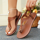 Clip Toe-Lein Flat-Soled Sandals Women Wear Tight Belt Light Beach Cool
