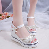 Female Summer 2023 New Solid Color Female Sandals Wedge Wedge Waterphone Fashion Women's