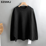 Winter splitside oversize thick Sweater pullovers Women 2021 loose cashmere turtleneck big size Sweater Pullover