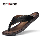 Brand Leather Summer Men Slippers Beach Sandals Comfort Men Casual Shoes Fashion Men Flip Flops Hot Sell
