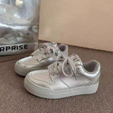Breakj Color Small White Shoes Women's Board Shoes Comfortable Platform Small Clear Fresh Air Fashion Joker College Style Lovers