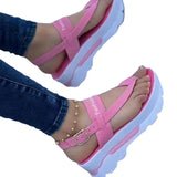 Breakj Summer Large-Size Slope Heel Buckle With Sandals Women In Southeast Asia Wearing Rome Comfortable And