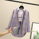 Blouses Shirts Tunic Womens Tops 2020 Long Sleeve Clothing Button Up Down Plaid New Fashion Autumn Turn-down Collar