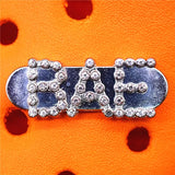 Metal&PVC Croc Charms Gorgeous Rhinestones Shoe Decorations Golden Brand Designer Shoes Accessories fit JIBZ Girls