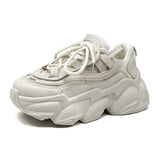 Autumn New Ladies Casual Sports Shoes Fashion Lace Thick-soled Breathable Shoes Versatile Designer Women's Sports