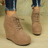 Velvet Side With Slope And Naked Short Boots For Women In Winter Plus Velvet Warm Slope And Martin Boots