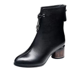 Shoe Female New Footwear Women Ankle High Heels Boots Autumn Winter Woman's Shoes Pumps Pointed Toe PU Leather