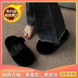 Out Baotou Slippers Thick-Soled Wool Slippers Women Wear 2023 Autumn And Winter New Cotton Slippers