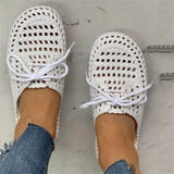Women's Openwork Slippers Non-slip Deodorant Breathable Flat Sandals Home Indoor Lazy Student Slippers Gladiator