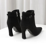 Breakj 2025 New Tips And Short Boots Women's Velvet Splicing Fashion High Heels