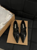 Heels Retro Mary Shoes, High Heels, Women's Shoes, Black Shoes, Autumn And Winter Korean Version Of Sensitive Shoes, Small Leather