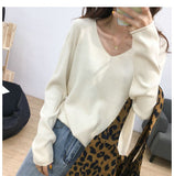 spring autumn new lazy knit oversize sweater women's pullover Korean loose bottoming shirt big