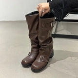 Breakj The Knee Boots Women's Coarse And The New Women's Boots In The Autumn And Winter 2025 New Women's Boots Are Round-Headed Western Knight