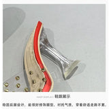 Crystal Clear Transparent Slippers Female Shoes Middle Heels Comfortable New Summer Women Shoes Woman Fashion Cool Mules