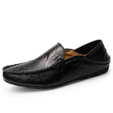 Fashion Leather Men Shoes Casual Breathable Loafers Men Genuine Leather Moccasins Flat Men Shoes Waterproof