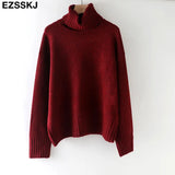 Winter casual cashmere oversize thick Sweater pullovers Women 2021 loose Turtleneck women's sweaters
