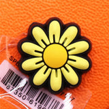 1pcs Cute Pumpkin Mushroom PVC Shoe Charms Daisy Accessories Ladybug Flowers Decorations fit Bracelet Kids