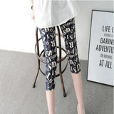 Printing Pants Women High Quality Capris High Waisted Floral Lady's Fitness Leggings Seventh Elastic Slim Short
