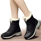 Winter Fur Warm Snow Boots Ladies Warm wool booties Ankle Boot Comfortable Shoes plus size 42 Casual Women Mid