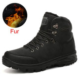 Split Leather Men Waterproof Warm Boots Men Casual Shoes Fashion Ankle Boots For Men High Top Outdoor Winter Men