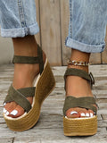 Fashion Wedge Sandals for Women Summer 2022 Casual Non-slip Peep Toe Platform Shoes Rubber Sole Buckle Elegant Heels