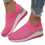 Breakj Women's Shoes 2025 New Round Head Slope And Fashion Hot Diamond Sports Leisure Pedal Women's