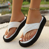 Breakj Large-Size Thick-Bottomed Slipper-Type Lattice Casual Summer