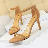 Breakj Fashion Sexy Sandals Ultra High Heel Suede Open Toe With Summer
