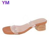 2021 Pvc Jelly Sandals Open Toe High Heels Women Transparent Sandals Shoes Clear Plus Size 35-43 White Zapatillas Mujer