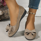 Breakj Shallow Single Shoes Women Wear Autumn Bow Large Size 2025 New Flat Bean
