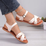 Large Flat-Soled Sandals For Women In Summer, The New Round-Headed Open-Toed One-Word Buckle Wears A Size 43