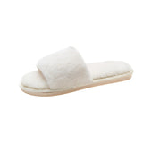 Autumn And Winter Cotton Slippers Indoor Korean Version Home Flat Open Toe Word Trawl Red Fashion Short