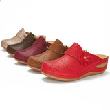 Summer Women's Shoes Are Specially Designed For Flower Slope Heel Women's Sandals With Large Size Hollowed-Out Women's
