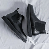 Breakj 2023 New Set Of Foot British Wind Help Thick Bottom Male Black Spot Round Head Martin Boots 86270-R