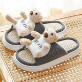 Home Cute Bear Slippers Cartoon Shoes Non-slip Soft Warm House Slipper Indoor Bedroom Couples Floor Autumn Winter 2021