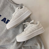 Toe Small White Shoes Girl Cute Big Toe Shoes New Casual Sports Shoes Simple Lace Sneakers