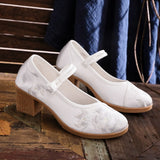 Breakj New Embroidered Cloth Shoes With High Heel Embroidered Shoes With Horse Face