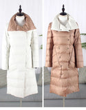 Duck Down Jacket Women Winter Long Double Sided Plaid Coat Female Plus Size Warm Down Parka Slim