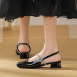 Breakj Sandals Women Summer 2024 New Square Head With Thick Heel High Heels Mary Jane Sandals Back Empty Single