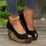 Breakj Fish Mouth Slope With High Heel Single Shoes Women's New Light-Footed Single Shoes In