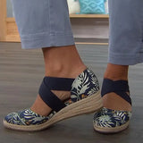 Sandals for Women Summer 2022 Casual Wedge Ladies Shoes New Pointed Toe Closed Toe Hemp Heel Slip On Beach Footwear