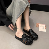 Breakj Soft French Gentle Breathable Sandals Women In Summer Wearing Thick Bottom Beach Bag Head